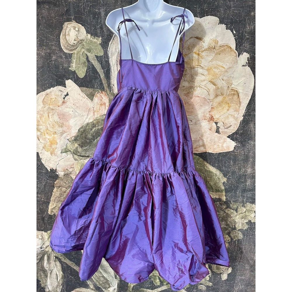 New Anthropologie Bloni Tiered Shine Dress Size Small - Picture 8 of 9